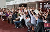 Photo of a large team building event