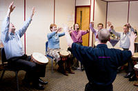 Photo of a small team building event