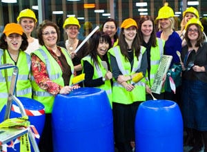 Photo of a green team building activity