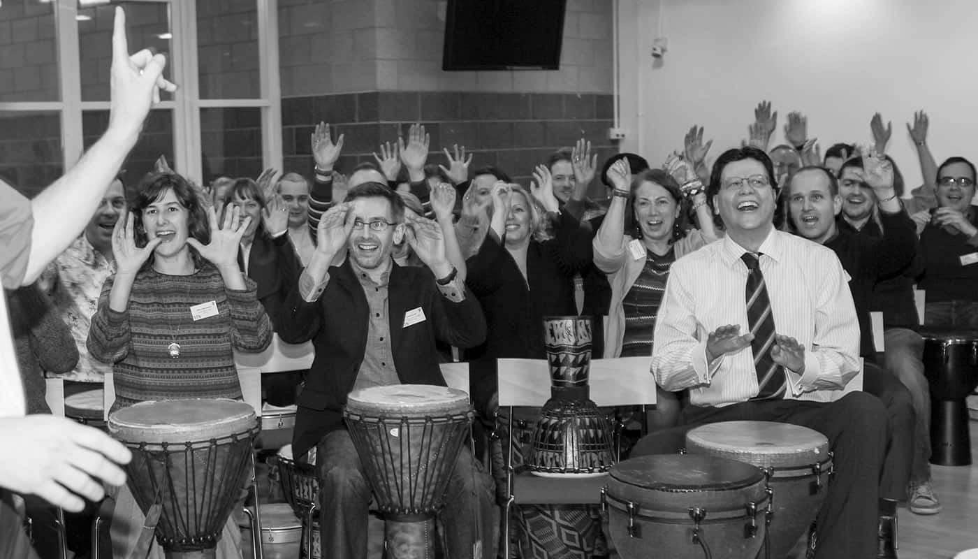 Save the Children drumming session