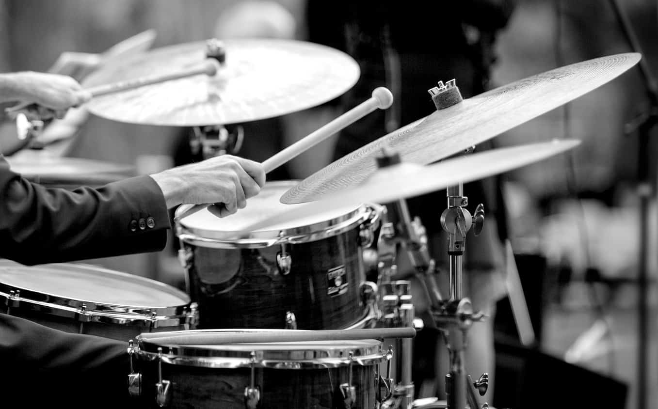 Close-up of drum kit