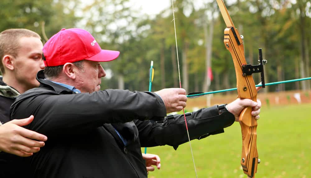 Team building using archery